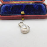 Sterling Silver Diamond Paste Drop Charm Pendant Vintage c1970