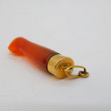 Victorian 15ct Yellow Gold Mounted Carved Agate Figa Hand Pendant Antique