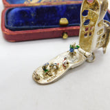 Sterling Silver Large Family in the Shoe Opening Charm Pendant Vintage c1970