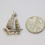 Sterling Silver Sail Boat Charm Pendant Vintage c1970