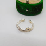 Sterling Silver Frog Eyes Band Ring Vintage c1970 Size L UK