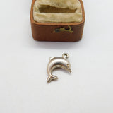 Sterling Silver Leaping Dolphin Charm Pendant Vintage c1970