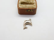 Sterling Silver Leaping Dolphin Charm Pendant Vintage c1970