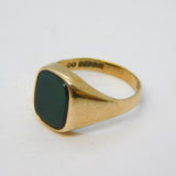 9ct Yellow Gold & Bloodstone Set Signet Ring Vintage 1960 Birmingham