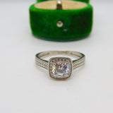 9ct White Gold & Spinel Set Engagement Style Ring Vintage c1990