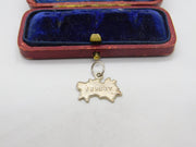 Sterling Silver Jersey Souvenir Charm Pendant Vintage c1970