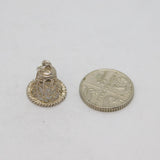 Sterling Silver Heart Pattern Filigree Bell Shape Charm Pendant Vintage c1970s
