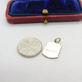 Sterling Silver and Enamel Castleton Travel Shield Charm Pendant Vintage c1970
