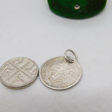 Sterling Silver King George III Sixpence Charm Pendant Antique 1819