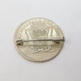 19th Century French Sterling Silver Duke of Anjou Coin Brooch Antique c1840