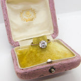 Silver Gilt Ring With Diamond Paste Vintage c1970 Size P