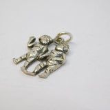 .835 Silver Gemini Twins Charm Pendant Vintage c1970