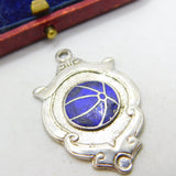 Irish Sterling Silver & Blue Enamel Gaelic Football Fob Medal 1959 Dublin