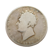 King George IV .925 Silver Half Crown Coin Antique 1826 Fair/Fine Condition