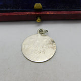 Silver Dipped 1 Frankfurt German Heller Coin Charm Pendant 1820