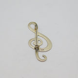 Sterling Silver Treble Clef Music Interest Pin Brooch Modern c1990