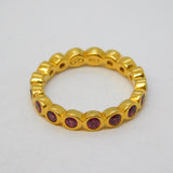 Links Of London Gold on Sterling Silver & Red Paste Set Eternity Ring