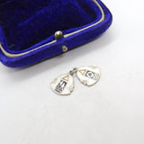 Sterling Silver & Enamel Driving Signs Double Charm Pendant Vintage c1970