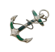 Victorian Scottish Sterling Silver Large Fouled Anchor Brooch Antique c1860s