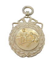 Sterling Silver Snooker Image Sporting Fob Medal Antique 1935 Birmingham