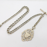 Edwardian Sterling Silver Graduating Albert Watch Chain Antique 1910 Birmingham