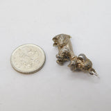 Sterling Silver Cast Poodle Dog Charm Pendant Vintage c1970s