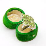 Sterling Silver 9 Faceted Peridot Statement Ring Vintage c1970 Size M 1/2