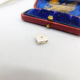Sterling Silver Diamond Paste Drop Heart Charm Pendant Vintage c1970