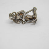 Sterling Silver Skiing Man Charm Pendant Vintage c1970
