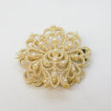 George III 14ct Gold & Woven Seed Pearl Floral Dress Brooch Antique c1800s