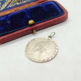 Sterling Silver Large Saint Christopher Travel Charm Pendant Vintage c1970