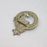 Victorian Silver Plated Clan McDonald Kilt Brooch Antique c1880's