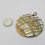 Sterling Silver Large Abalone Hope & Charity Charm Pendant Vintage c1970s