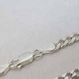 Italian Sterling Silver Diamond Cut Curb Chain Necklace Vintage c1980 20" Length