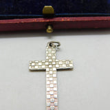 Sterling Silver Crucifix Charm Pendant Vintage c1970