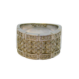 Sterling Silver Paste Set Graduating Deco Style Ring Vintage c1970 Size O 1/2