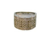 Sterling Silver Paste Set Graduating Deco Style Ring Vintage c1970 Size O 1/2