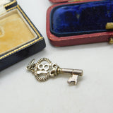 Sterling Silver Happy 18th Birthday Key Charm Pendant Vintage c1970