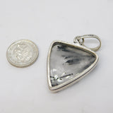 Sterling Silver Large Rutilated Quartz Charm Pendant Vintage c1970s