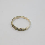 Sterling Silver Double Row White Topaz Half Eternity Ring Vintage c1970 Size P