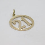 Sterling Silver 21st Birthday Round Pendant Vintage c1970