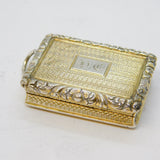 Nathaniel Mills George IV Sterling Silver Large Floral Vinaigrette Antique 1830