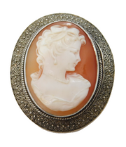 Theodor Fahrner Sterling Silver Gilt Cameo Brooch Pin Vintage c1970