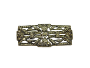 Sterling Silver Marcasite Art Deco Rectangle Bar Brooch Pin Antique c1930s