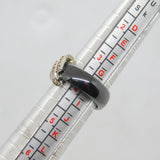 Sterling Silver & Tungsten Spinel Zigzag Front Dress Ring Modern c2000 Size H