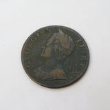 King George II Copper Halfpenny Coin Antique 1748 Fine Condition