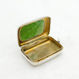20th Century New Zealand Sterling Silver Nephrite Jade Vesta Case Antique