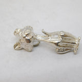 Sterling Silver Siamese Cat Charm Pendant Vintage c1970