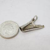 Sterling Silver Musical Harp Charm Pendant Vintage c1970