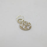 Sterling Silver CZ Set Round Delicate Charm Pendant Vintage c1990